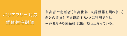 バリアフリー対応賃貸住宅融資